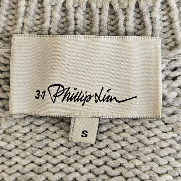 3.1 Phillip Lim Women's Gray Knit 3/4 Sleeve Sweater | Small | FLAWS - Picture 10 of 16